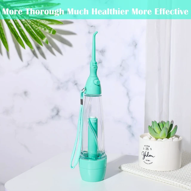 Alt view image 6 of 7 - Water Dental Flosser for Teeth, NonElectric Oral Irrigator, Olive Green