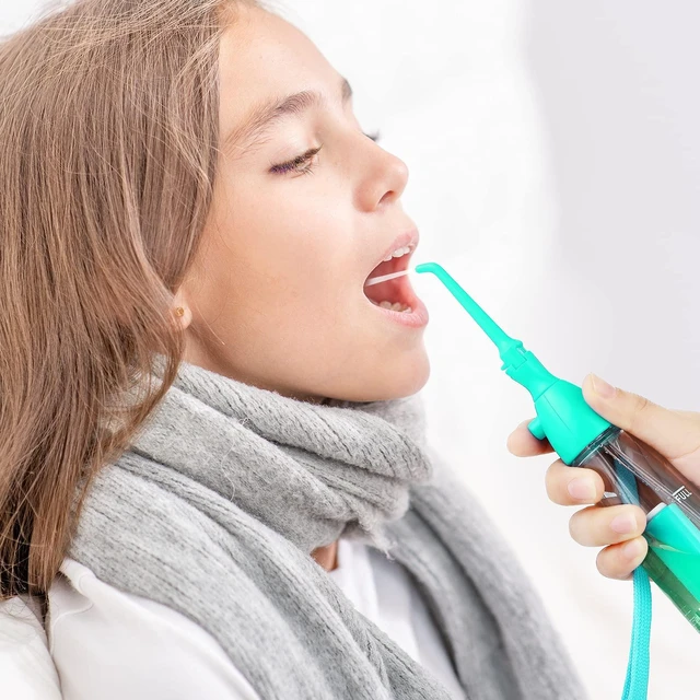 Alt view image 7 of 7 - Water Dental Flosser for Teeth, NonElectric Oral Irrigator, Olive Green