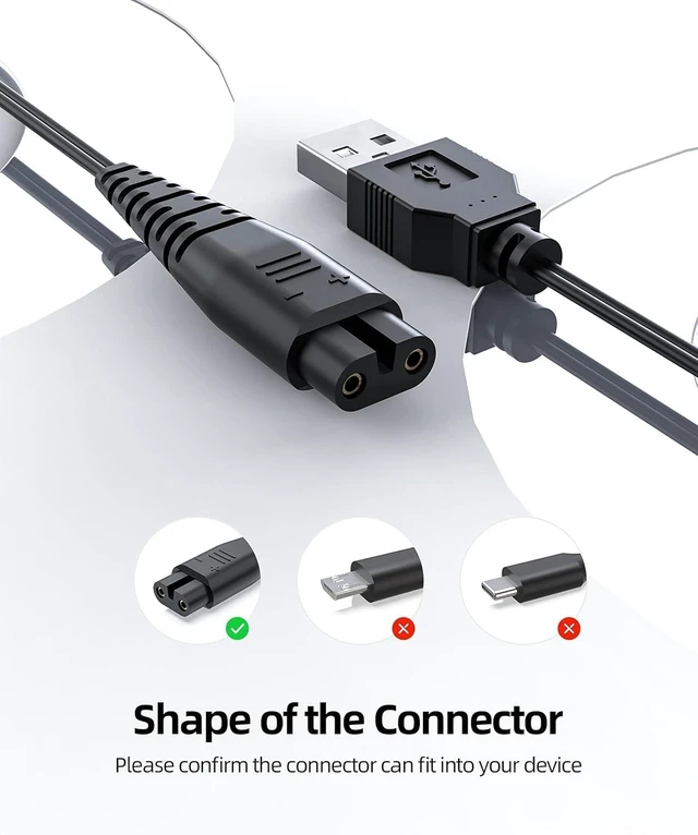 Alt view image 2 of 5 - Water Dental Flosser Charger Charging Cable Compatible with Initio, McNaval, Zerhunt,Cremax, WELLFINE, Demita, Grinest, Yafex