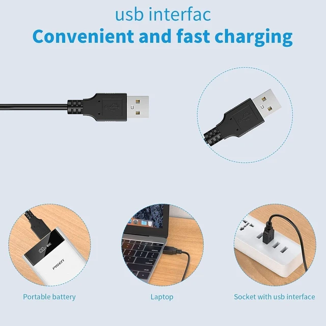 Alt view image 5 of 5 - Water Dental Flosser Charger Charging Cable Compatible with Initio, McNaval, Zerhunt,Cremax, WELLFINE, Demita, Grinest, Yafex