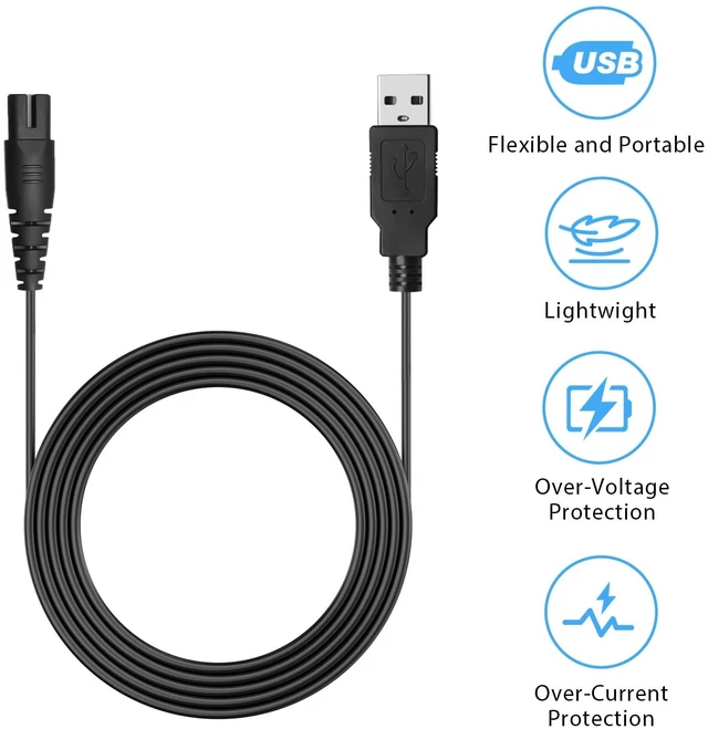 Alt view image 3 of 7 - for COSLUS Water Flosser Charger, Replacement Power Cord for Aquasonic, Nicwell, Nicefeel, Hangsun, MOSPRO, Oralfree, Tovendor, Initio, McNaval, Zerhunt and Cremax Oral Irrigator Water Flosser, Black