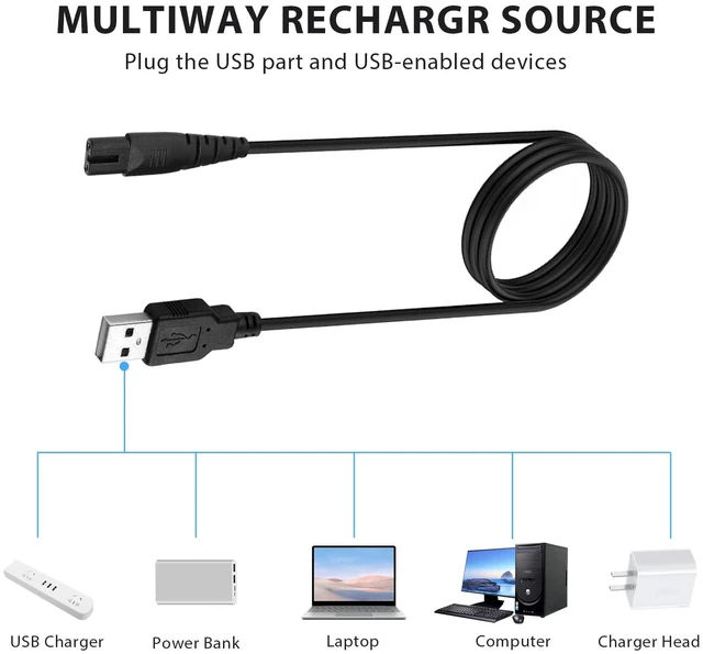 Alt view image 4 of 7 - for COSLUS Water Flosser Charger, Replacement Power Cord for Aquasonic, Nicwell, Nicefeel, Hangsun, MOSPRO, Oralfree, Tovendor, Initio, McNaval, Zerhunt and Cremax Oral Irrigator Water Flosser, Black