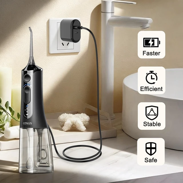 Alt view image 7 of 7 - for COSLUS Water Flosser Charger, Replacement Power Cord for Aquasonic, Nicwell, Nicefeel, Hangsun, MOSPRO, Oralfree, Tovendor, Initio, McNaval, Zerhunt and Cremax Oral Irrigator Water Flosser, Black