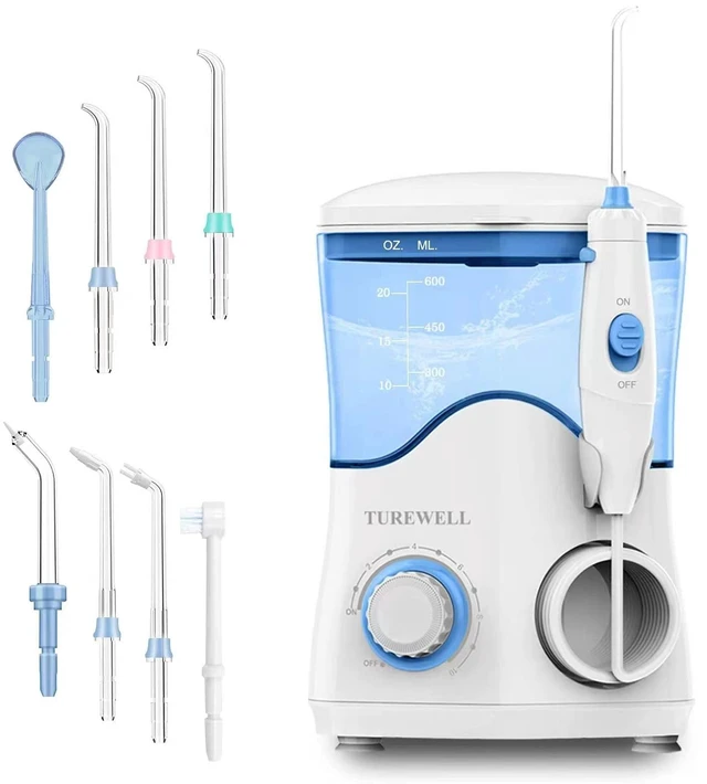 Main image of FC162 Water Dental Flosser for Teeth/Braces | 10 Pressure Levels, 8 Water Jet Tips for Family, 600ML Electric Water Dental Oral Irrigator for Teeth-Clean (White)