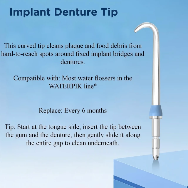 Alt view image 3 of 7 - Replacement Heads for Waterpik, Replacement Tips for Waterpik Water Flosser | 6 Implant Denture Tips, Replacement Picks for Water Pik Water Flosser