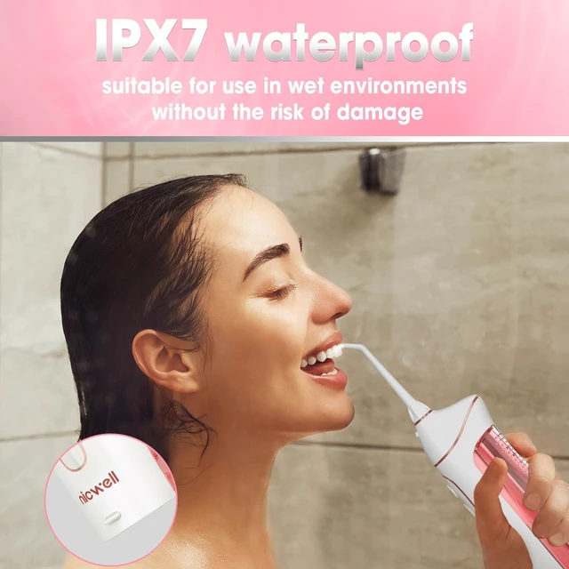 Alt view image 4 of 7 - Water Dental Flosser Cordless for Teeth - 4 Modes Dental Oral Irrigator, Portable and Rechargeable IPX7 Waterproof Powerful Battery Life Water Teeth Cleaner Picks for Home Travel