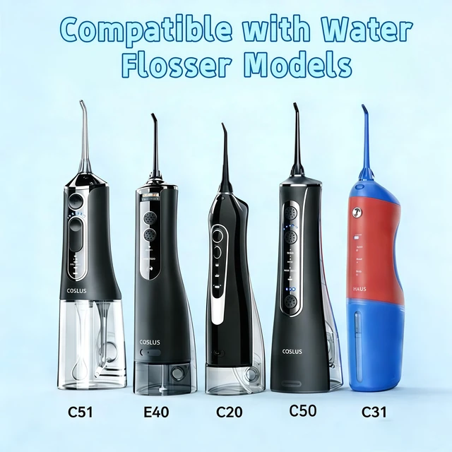 Alt view image 2 of 6 - Replacement Orthodontic Tip for COSLUS C20,E40,C31,C50,C51 Water Flosser | Oral Irrigator Jet Tip Only Compatible COSLUS F5020E, WFP14, F5023 Water Flosser(Black)