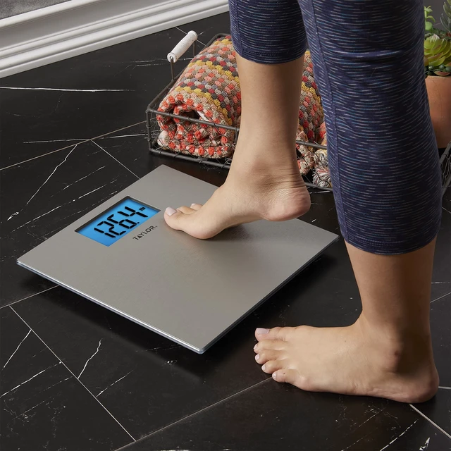 Alt view image 3 of 7 - Digital Scales for Body Weight, 400 LB Capacity, Unique Blue LCD, Auto on and Off Scale, 11.8 x 11.8Inches, Stainless Steel