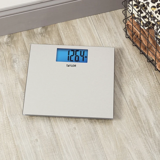 Alt view image 5 of 7 - Digital Scales for Body Weight, 400 LB Capacity, Unique Blue LCD, Auto on and Off Scale, 11.8 x 11.8Inches, Stainless Steel