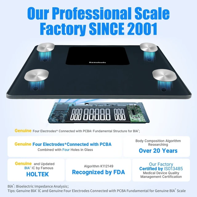 Alt view image 4 of 7 - FSA&HSA 550lb Smart Weight Scale, Precision 0.1lb by Our Professional Scale Factory Since 2001, Scale for Body Weight Free App Sync 13 Body Composition with BMI and Body Fat, Grey
