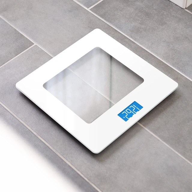 Alt view image 4 of 5 - Digital Weight Scale, Accurate, Non-Slip, and Scratch Resistant Bathroom Scale (White)