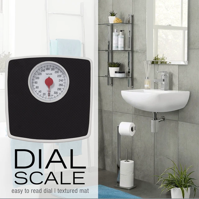 Alt view image 4 of 5 - Analog Bathroom Scale for Body Weight, 330 lb Capacity, Non-Slip Mat | Durable construction, easy-to-read digital display, classic analog dial