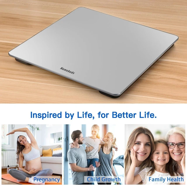 Alt view image 6 of 7 - Bathroom Scale for Body Weight Precision 0.1lb, Weight Scale 400lb | Professional Factory Since 2001 Digital Scales for Weight Loss Bathroom Accessories LED&Step-On, Tempered Glass, 3*AAA,Silver
