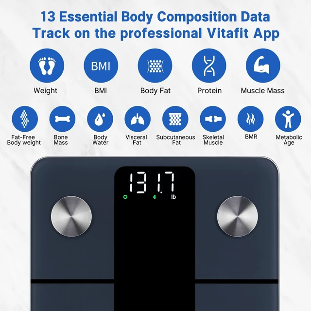 Alt view image 5 of 7 - Smart Scale for Body Weight High Accuracy 0.1lb, 400lb, LED, Black | Professional Factory Since 2001 Digital Weight Scales Bathroom Health App Sync 13 Body Composition with BMI, Body Fat, Muscle