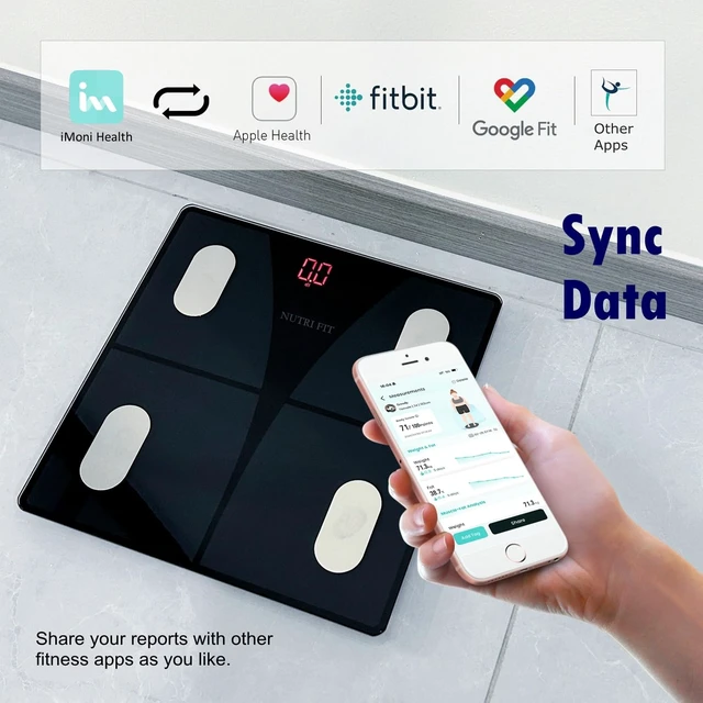 Alt view image 6 of 7 - Scale for Body Weight & Fat Digital Bathroom Smart Scale Sync App | Scan Body Composition, Bluetooth Sync, Backlit Display, Max 400lb, 0.1lb Steps, Scale for BMI Muscle, Health Track, Baby Mode
