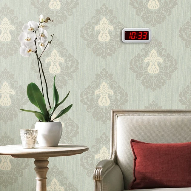 Alt view image 4 of 6 - Digital Alarm Clock Battery Operated with LED Display for Bedrooms, Long Battery Life for 12 Months, 3 Brightness Adjustable, 12/24 Hour, Snooze, White Case with Red Digits