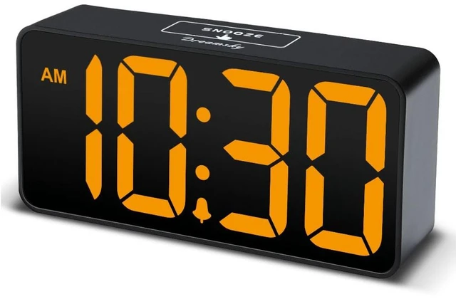 Main image of Small Digital Alarm Clock for Bedroom with Large Big Numbers | Electric Bedside Desk Clock with USB Charging Port, Brightness Dimmer, Adjustable Alarm Volume, USB-C Adapter Powered