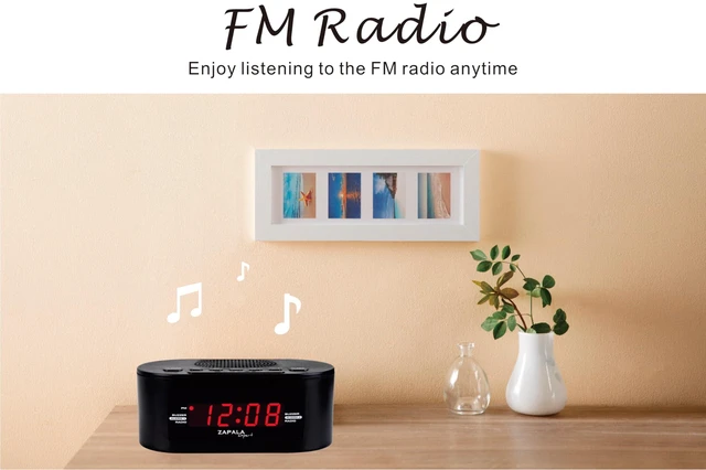 Alt view image 2 of 7 - Alarm Clock Radio for Bedroom, 2 Alarms Clear LED Display Plug in Simple Basic Digital FM Clock Radio with USB Charging Port, Adjustable Volume, Snooze for Deep Sleepers Kids Elderly