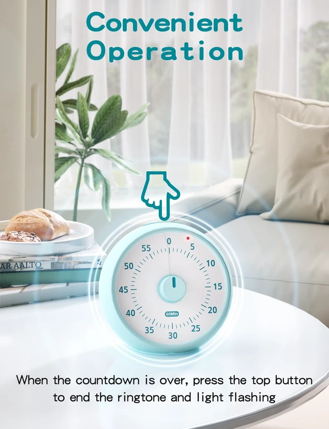 Alt view image 6 of 7 - Visual Timer for Kids, 60-Minute Countdown Timer for Classroom Office Kitchen, Desk Timer Kids Time Management Tools with Silent Operation, Pomodoro Time Rainbow Pattern