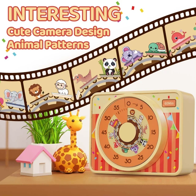 Alt view image 2 of 7 - Visual Timer for Kids 60 Min, Magnetic Classroom Countdown Timer | 60-min silent magnetic visual timer for kids & classroom. Animals disk aids ADHD focus, homework, and potty training.