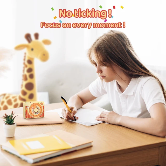 Alt view image 6 of 7 - Visual Timer for Kids 60 Min, Magnetic Classroom Countdown Timer | 60-min silent magnetic visual timer for kids & classroom. Animals disk aids ADHD focus, homework, and potty training.