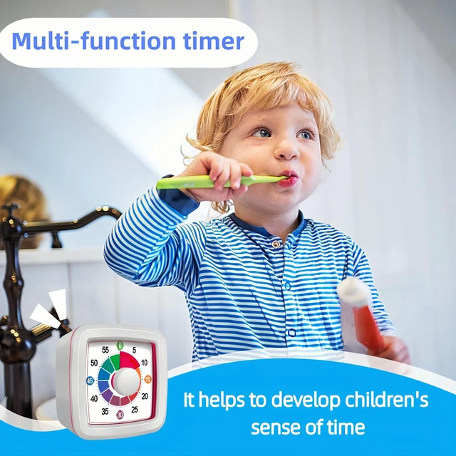 Alt view image 2 of 7 - Visual Timer for Kids, 60-Minute Countdown Timer for Classroom Office Kitchen, Pomodoro Timer with Silent OperationTime Management Tools with Colorful Pattern(White)