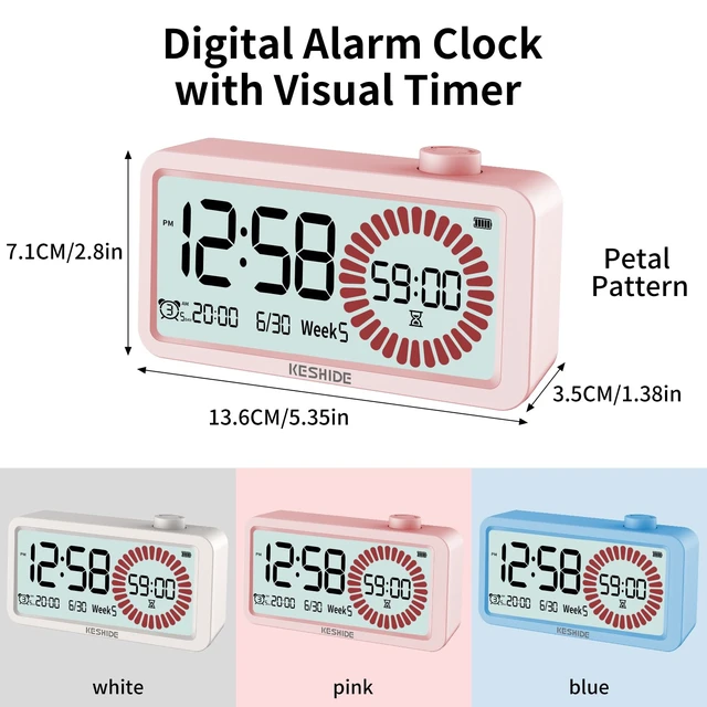 Alt view image 2 of 7 - Visual Timer for Kids and Adults with Alarm Clock,LCD Digital 60-Minute Countdown Timer Time Management Tool for Home, School, or Work