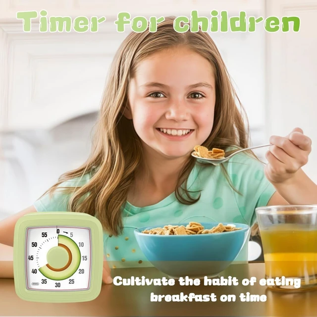 Alt view image 6 of 7 - Kids Visual Timer for Kitchen,Classroom,Cooking,Learning,Bedroom,Office, 60-Minute Countdown Pomodoro Timer for Kids with Autism ADHD (Avocado Style)