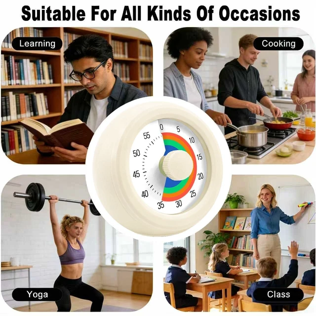 Alt view image 6 of 6 - Visual Timer for Kids 60-Minute Rainbow Countdown Timer | Pomodoro Timer Focus Tool for ADHD & Autism, Time Management for Homework, Chores, Office, Kitchen, Teaching & Study Routines