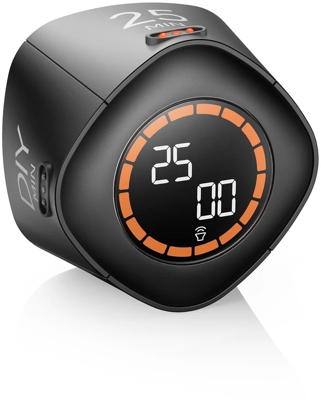 Main image of Productivity Timer, 5/10/25/45 Minute Presets for ADHD | Custom Timer, Countdown & Stopwatch with Sound, Mute & Vibration Modes, Gravity Sensor for Work, Study and Kitchen