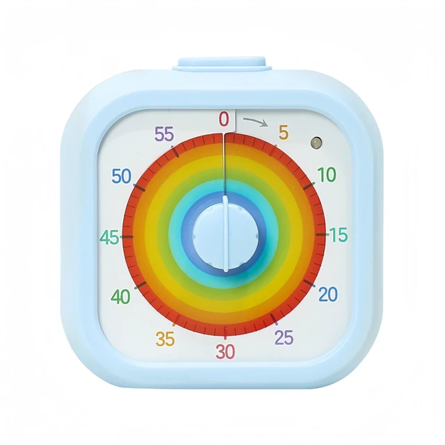Main image of 60 Minute Visual Timer for Kids, Silent Countdown Timer with Fruit Pattern, Time Management Tool, Timer for Classroom, Study, Kitchen, Office and Teaching (Rainbow)