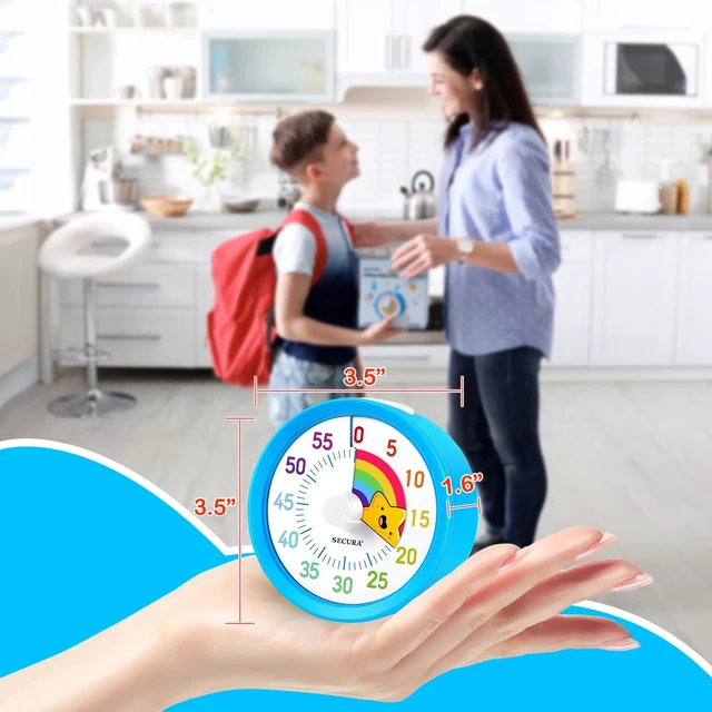 Alt view image 7 of 7 - 60-Minute Visual Timer, Rainbow Classroom Timers for Kids | Mute/Low/Loud Volume, 3S/30S Ringtone Duration, Low Power Reminder, Time Management Tool with Pause Function (Blue & Star)