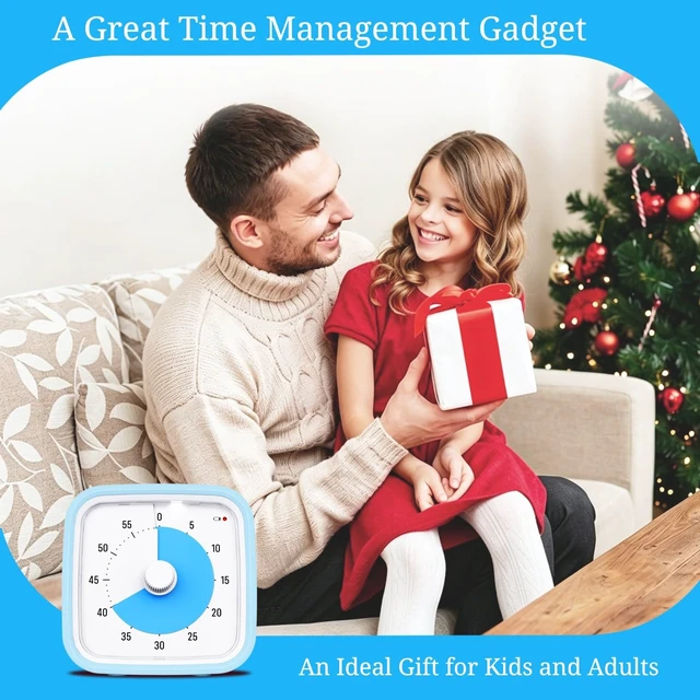 Alt view image 7 of 7 - Visual Timer for Kids and Adult, 60-min Countdown Timer, LightBlue | Cute Timer for Homeschool Study, Screen Game, Classroom, Office, with Silicone Case, 3 Alarm Options, Low Battery Reminder