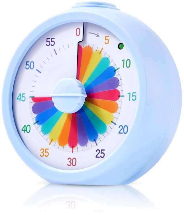 Main image of Visual Timer, 60-Minute Countdown Timer for Kids, Adults, Classroom & Home | 60-minute visual countdown, adjustable volume, silent operation, pause button, colorful time display for classroom, study