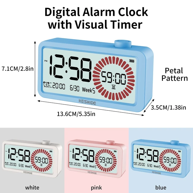 Alt view image 2 of 7 - Visual Timer for Kids and Adults with Alarm Clock,LCD Digital 60-Minute Countdown Timer Time Management Tool for Home, School, or Work
