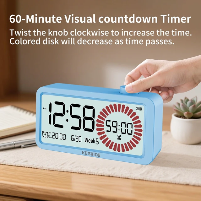 Alt view image 4 of 7 - Visual Timer for Kids and Adults with Alarm Clock,LCD Digital 60-Minute Countdown Timer Time Management Tool for Home, School, or Work