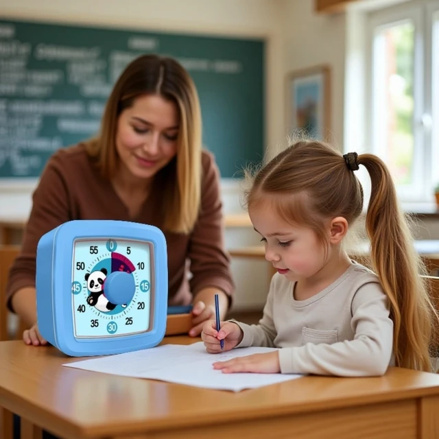 Alt view image 2 of 7 - Visual Timer for Kids and Adults, 60-Minute Countdown Timer for Classroom & Kitchen, Desk Timer for Study, Time Manager Tool for Kids with Cute Cartoon