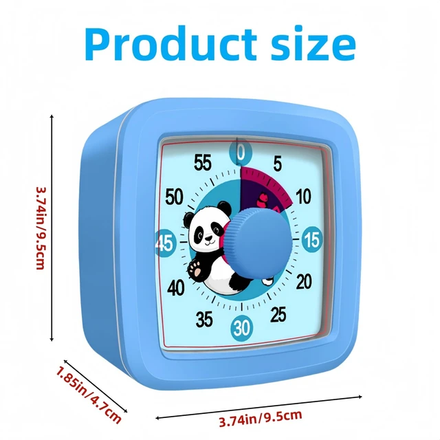 Alt view image 5 of 7 - Visual Timer for Kids and Adults, 60-Minute Countdown Timer for Classroom & Kitchen, Desk Timer for Study, Time Manager Tool for Kids with Cute Cartoon
