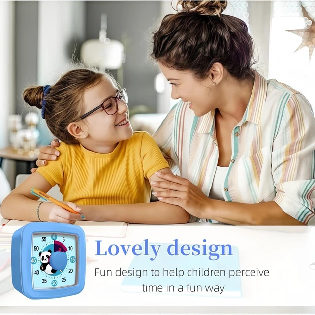Alt view image 6 of 7 - Visual Timer for Kids and Adults, 60-Minute Countdown Timer for Classroom & Kitchen, Desk Timer for Study, Time Manager Tool for Kids with Cute Cartoon