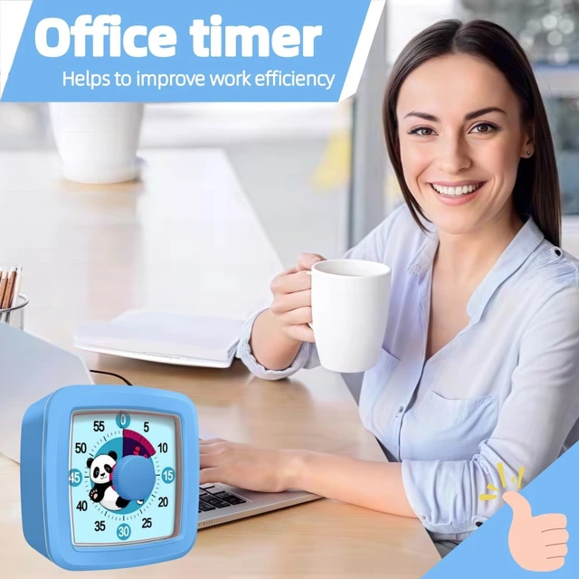 Alt view image 7 of 7 - Visual Timer for Kids and Adults, 60-Minute Countdown Timer for Classroom & Kitchen, Desk Timer for Study, Time Manager Tool for Kids with Cute Cartoon