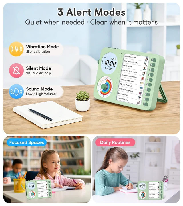 Alt view image 3 of 7 - 3-in-1 Visual Timer & ADHD Tool for Kids with Chore Chart & Planning Board | ADHD Task Timer for Adults with Visual Schedule, To-Do List & Planning Board for Home, School, Classroom, Work