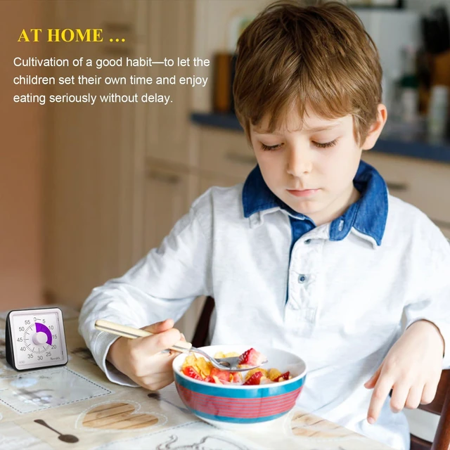 Alt view image 5 of 7 - Visual Timer for Kids, 60 Minute Classroom Countdown Timer for Kids | Non-Ticking, Adjustable Alarm Volume/Duration, Low Power Reminder, Time Management Tool for ADHD (Purple & Black)