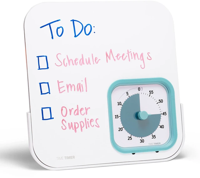 Main image of MOD with Dry Erase Board 60-Minute Visual Countdown Timer with Magnetic Whiteboard for Notes, Chores, Classroom and Office Reminders, Visual Schedules, for Kids and Adults (Blue)