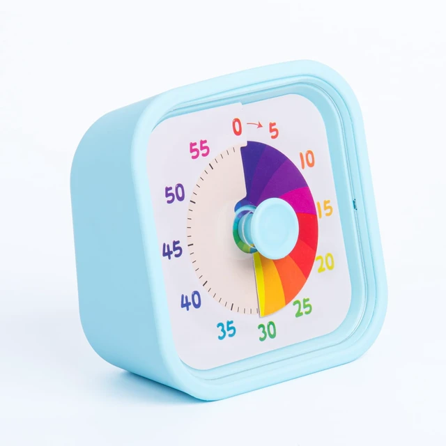 Alt view image 2 of 6 - Visual Timer, 60-Minute Countdown, Light or Sound Alert, Blue | Color visual countdown with silicone case for cooking, homework, study and daily routines