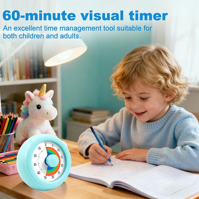 Alt view image 4 of 6 - Visual Timer for Kids 60-Minute Rainbow Countdown Timer | Pomodoro Timer Focus Tool for ADHD & Autism, Time Management for Homework, Chores, Office, Kitchen, Teaching & Study Routines