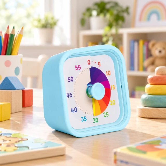 Alt view image 6 of 6 - Visual Timer, 60-Minute Countdown, Light or Sound Alert, Blue | Color visual countdown with silicone case for cooking, homework, study and daily routines