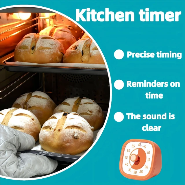 Alt view image 7 of 7 - Visual Timer for Kids - 60 Minute Visual Kids Timer for Classroom Home Office, Countdown Timer for Cooking Teaching Working Meeting (Orange)