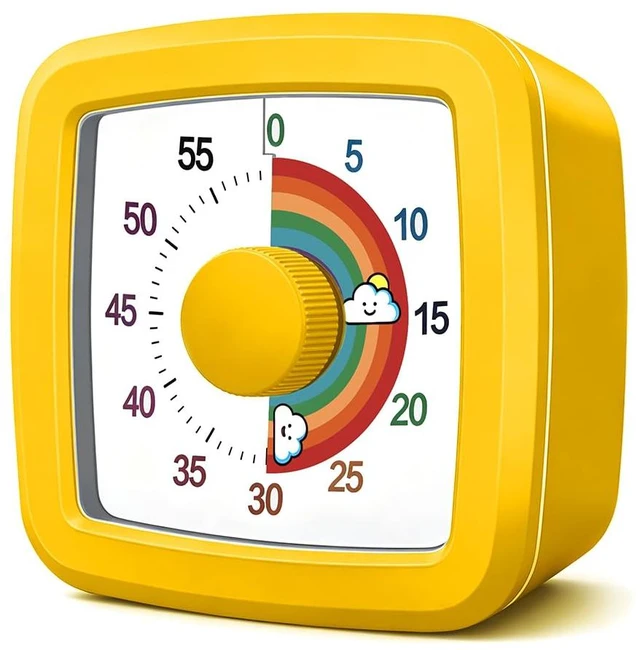 Main image of Visual Timer for Kids, 60 Minute Silent Countdown Clock with Color Disk, Time Management Tool for ADHD, Classroom, Kitchen, Office, Study, Pomodoro