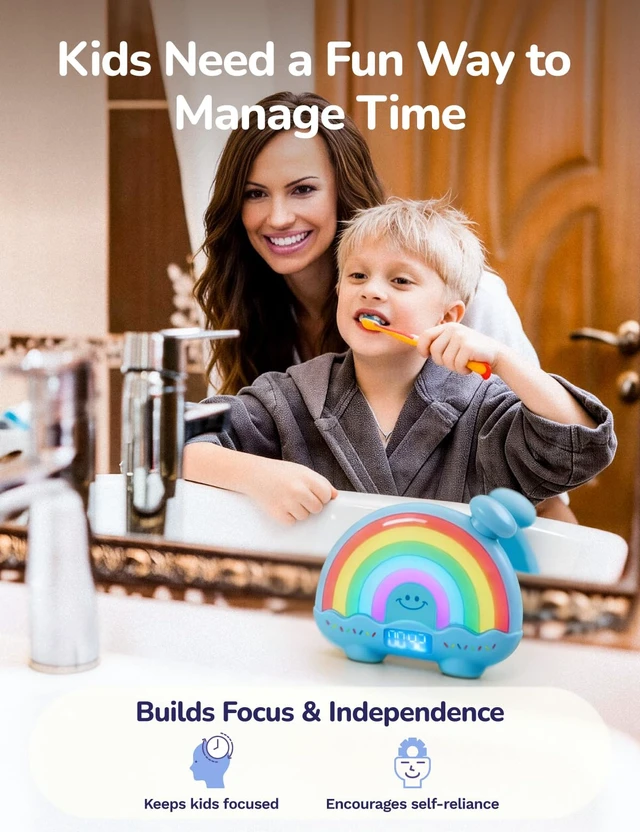 Alt view image 3 of 7 - Timer , Rainbow Visual Timer for Kids/Adults, 0-99 Minutes Light Timer | Rechargeable, Color-Changing, Magnetic, Digital Timer for Classroom, Potty Training, Toothbrush, Countdown, Night Light