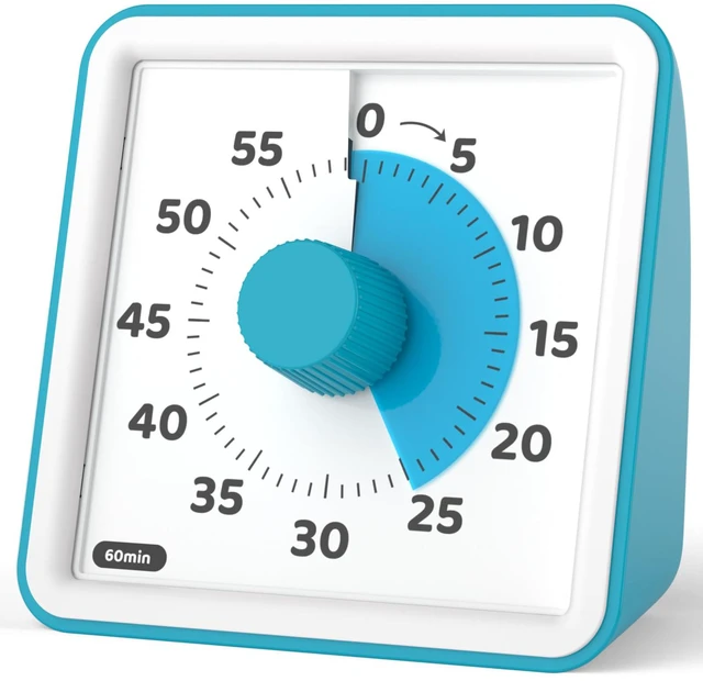 Main image of Visual Timer for Kids, 60 Minute Countdown Timer, Dark Blue | Non-Ticking, 3 Volume Levels with Mute Function, Timer for Kitchen Cooking Classroom ADHD, 2 AAA Batteries Included